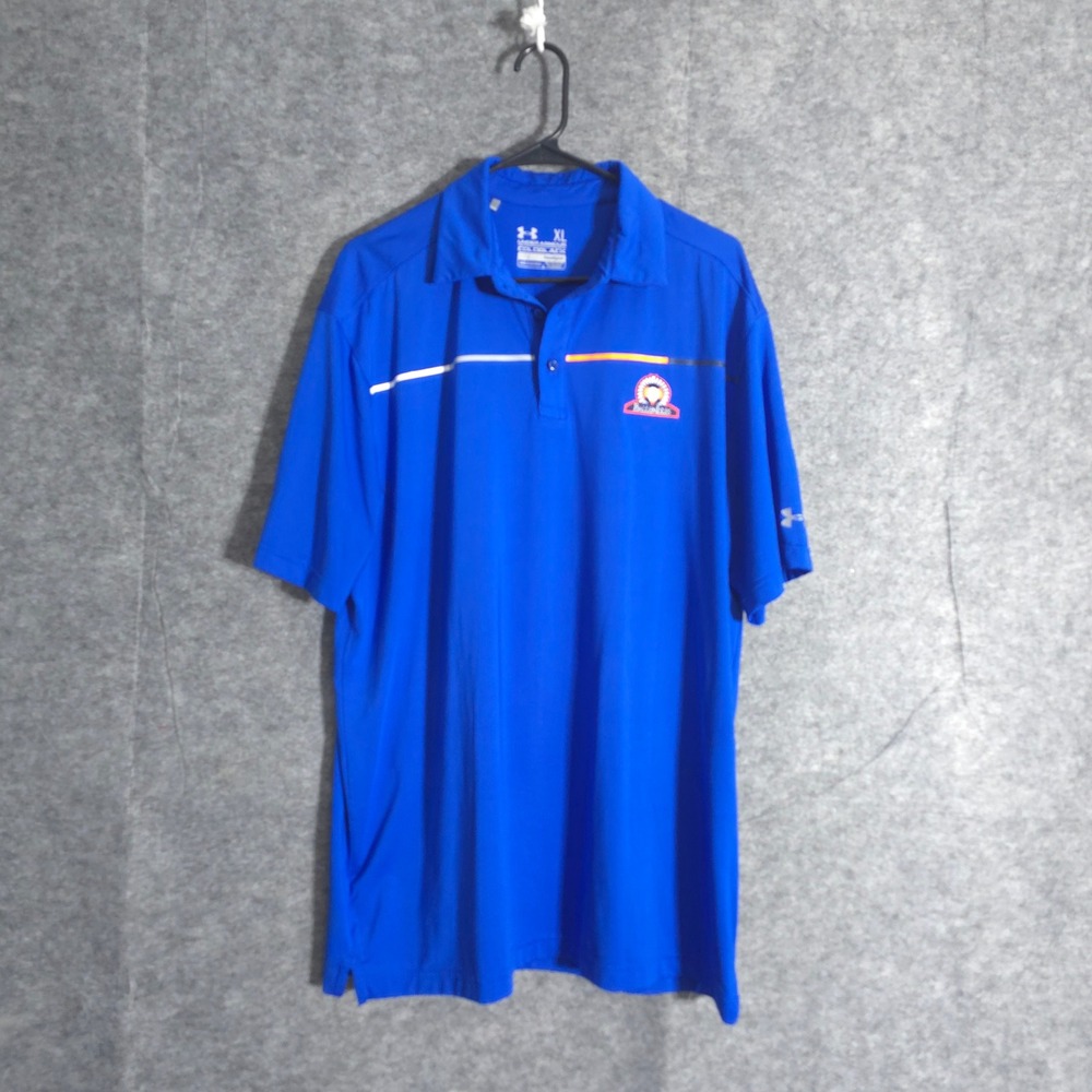 Under Armour Golf Polo Shirt Mens XL BallenIsles HeatGear ColdBlack Blue Logo